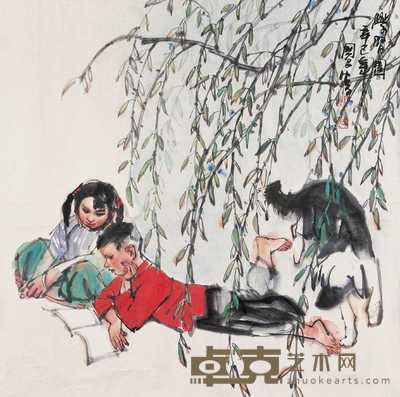 史国良 2001年作 学习图 镜心 68×68cm